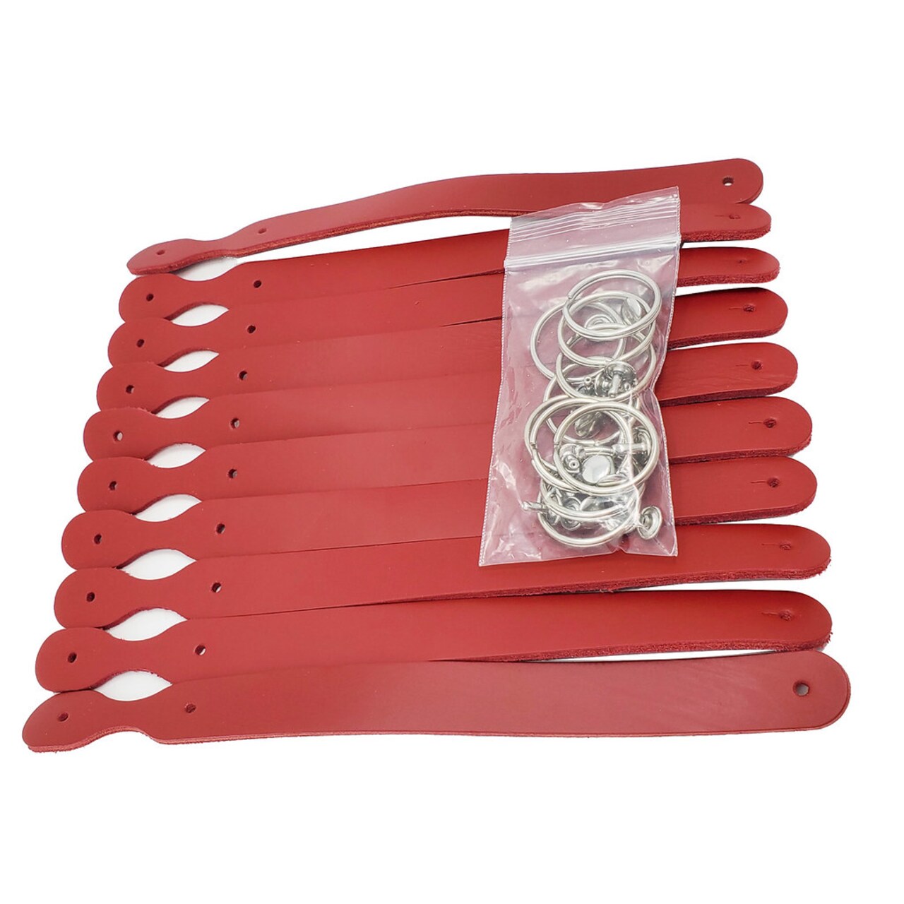 Blank Leather Keychains – 3/4" Full Grain DIY Kit (10 Pack)-Promotional-Fundraising-Personalized Gifts